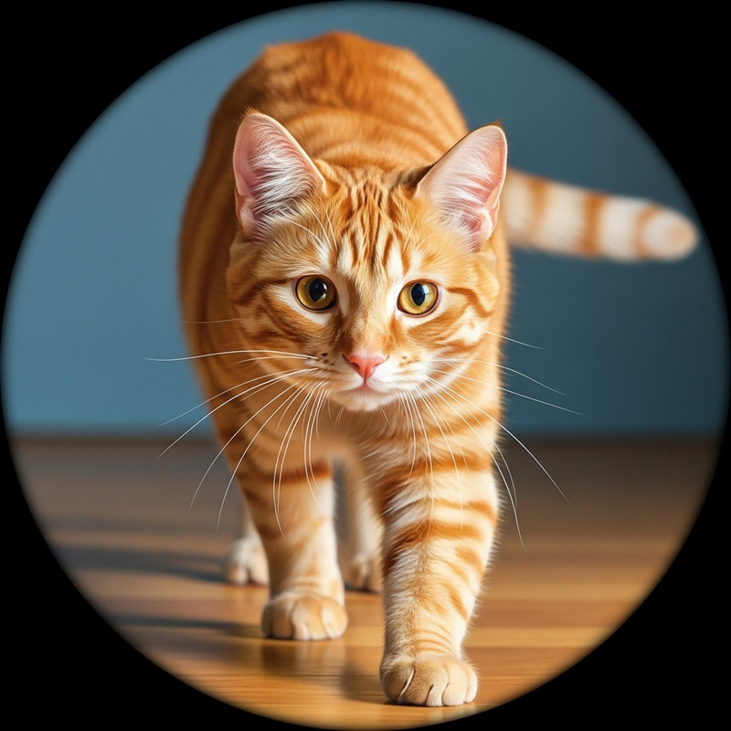 Vibrant Digital Painting of Playful Orange Tabby Cat Vibrant Digital Painting of Playful Orange Tabby Cat