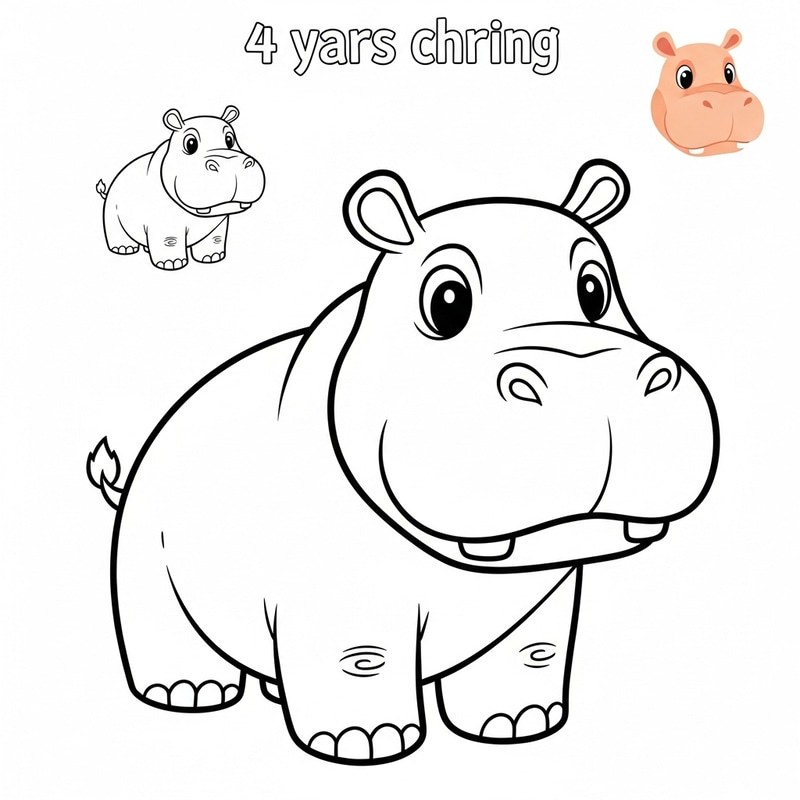 Adorable Hippo Coloring Page for Kids Adorable Hippo Coloring Page for Kids