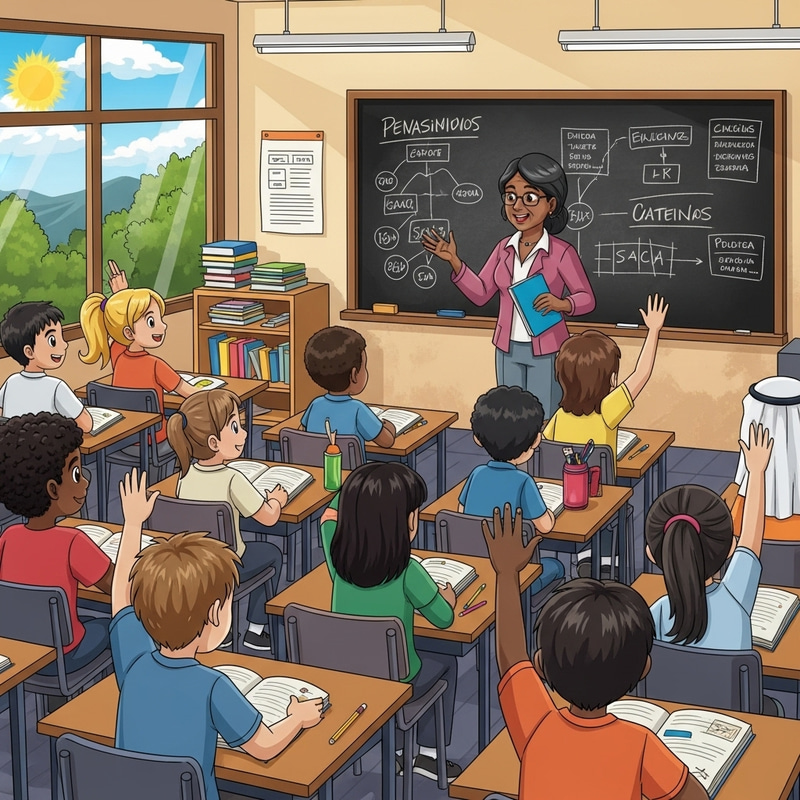 Vibrant Classroom Scene in Colombia | Student Diversity Illustration Vibrant Classroom Scene in Colombia | Student Diversity Illustration