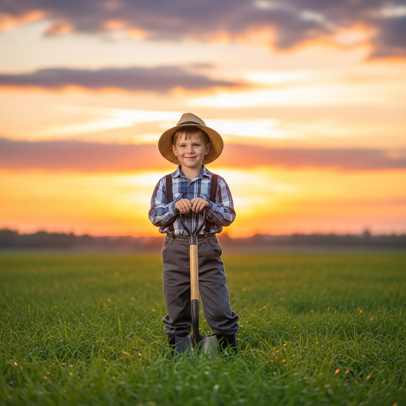 A Child in Farmer's Clothing: Embracing Nature's Beauty A Child in Farmer's Clothing: Embracing Nature's Beauty