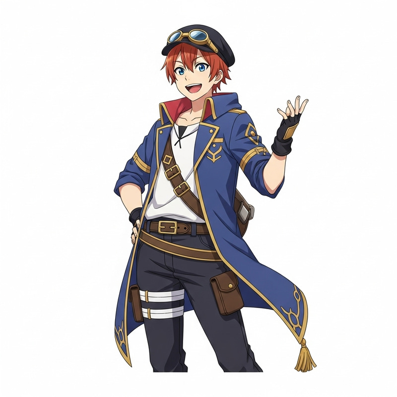 Cheerful Anime Style Cosplay of Male Character | Modern, High-Definition Design Cheerful Anime Style Cosplay of Male Character | Modern, High-Definition Design