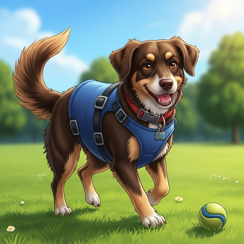 Lively Dog Playing in Green Park Lively Dog Playing in Green Park