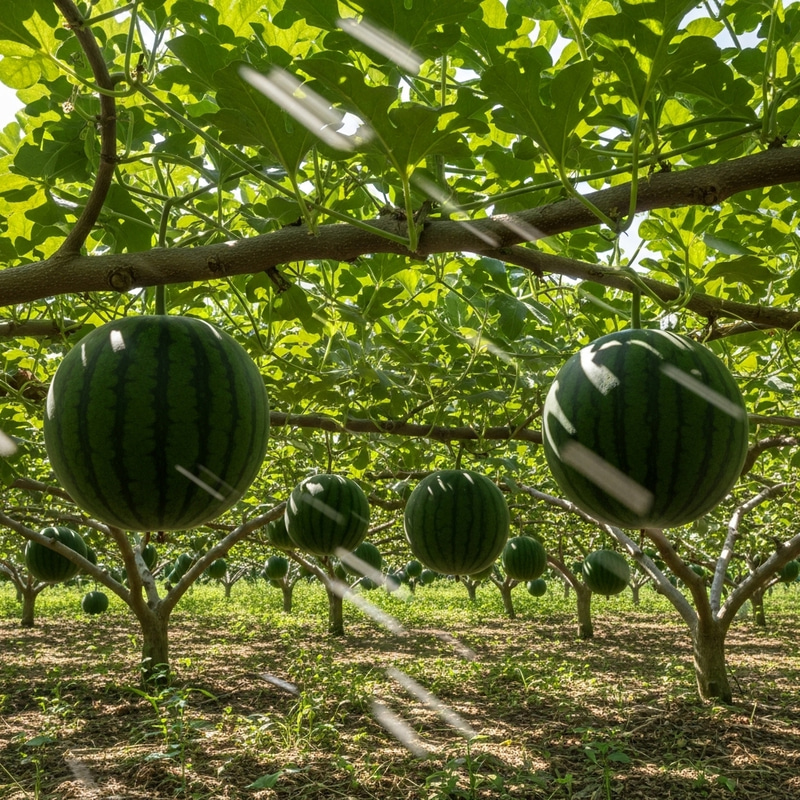Watermelon Trees: Nature's Unique Display of Ripe Watermelons