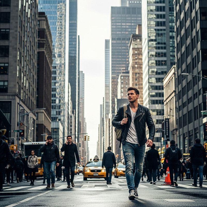 Stylish Urban City Boy with Brown Hair | Street Fashion Look