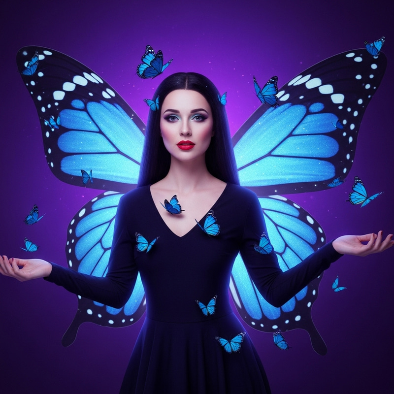 Enchanting Butterfly Fairy: Ethereal Solo Portrait in High Quality