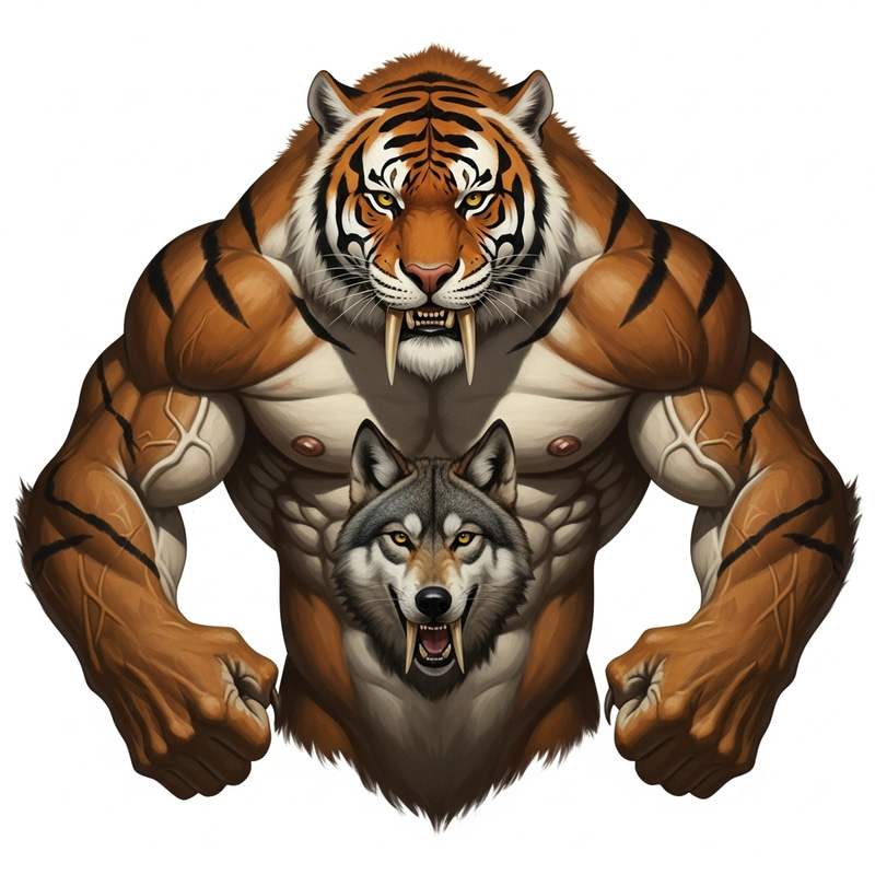 Fierce Wolf with Saber-Toothed Tiger Strength Fierce Wolf with Saber-Toothed Tiger Strength
