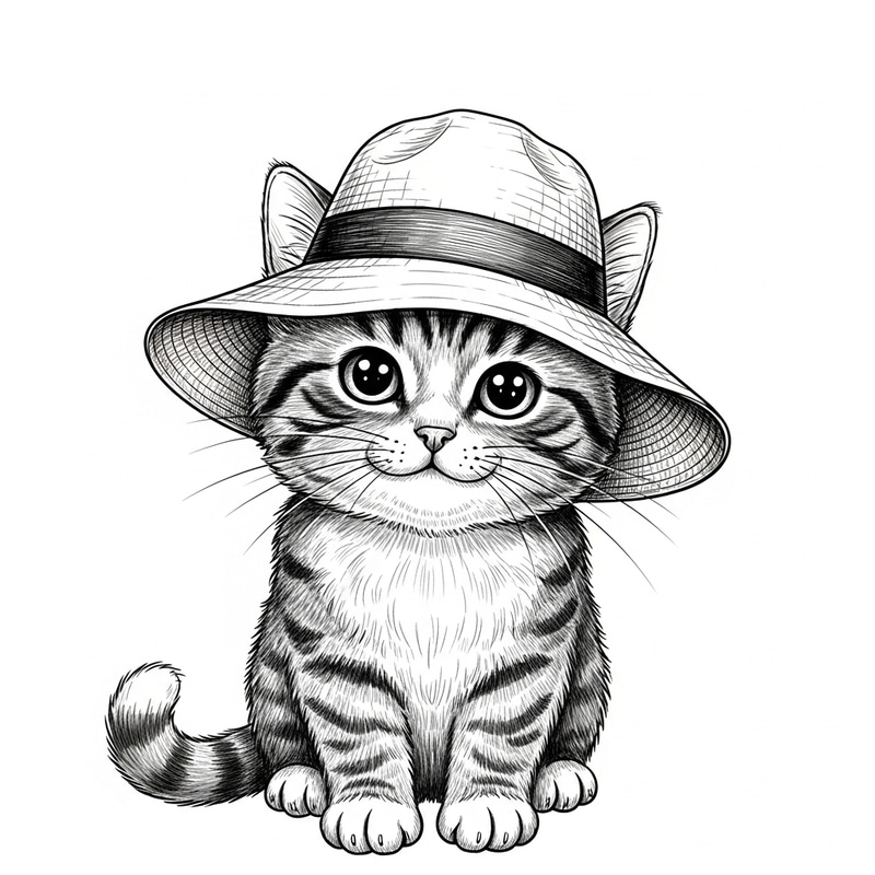 Adorable Cat with Stylish Hat