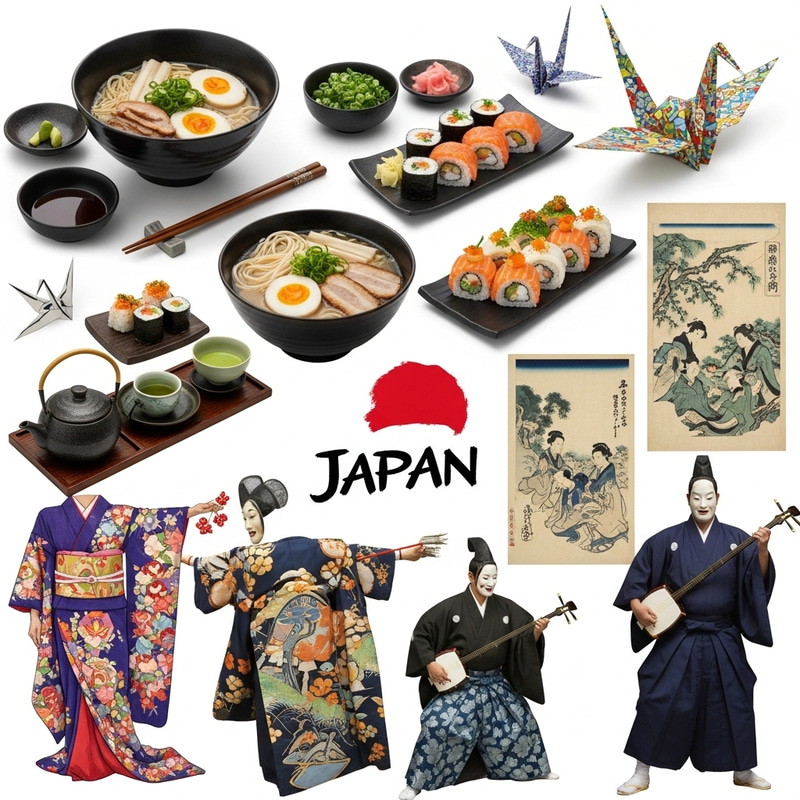 Japanese Cultural Collage: Food, Art, Dance, Music & Drama