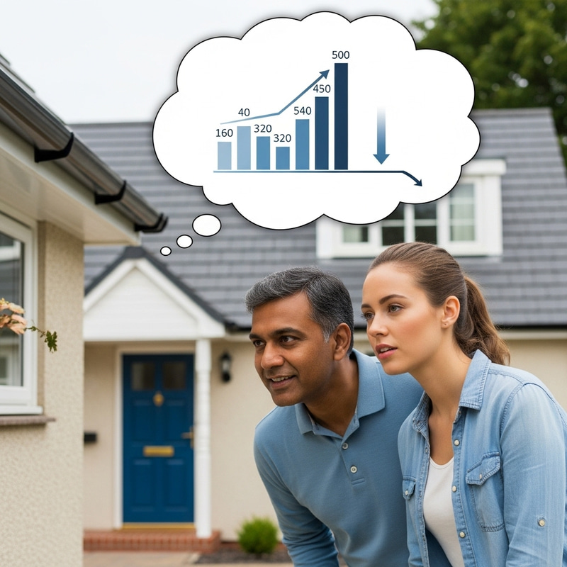 Couple Evaluating Home with Credit Score Concerns Couple Evaluating Home with Credit Score Concerns