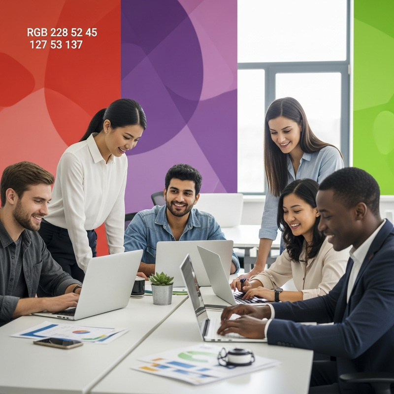 Vibrant Team Collaboration in Contemporary Office Setting Vibrant Team Collaboration in Contemporary Office Setting