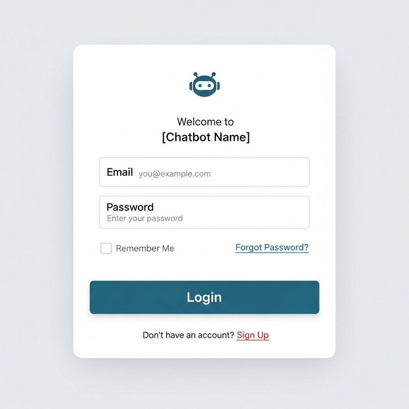 Minimalistic Chat Bot Login Interface Design