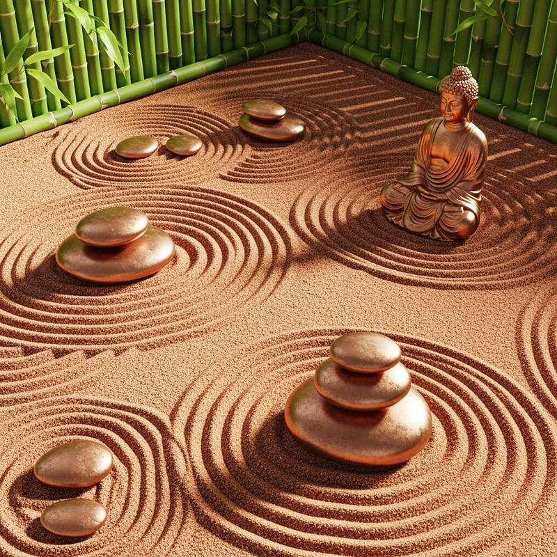 Zen Artistry in Copper Aesthetics | Tranquil Zen Garden Zen Artistry in Copper Aesthetics | Tranquil Zen Garden