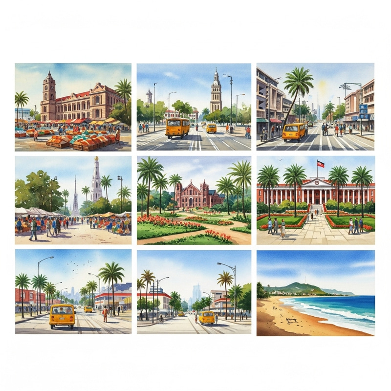 Kenyan Cities Watercolor Paintings | Urban Landscapes Kenyan Cities Watercolor Paintings | Urban Landscapes