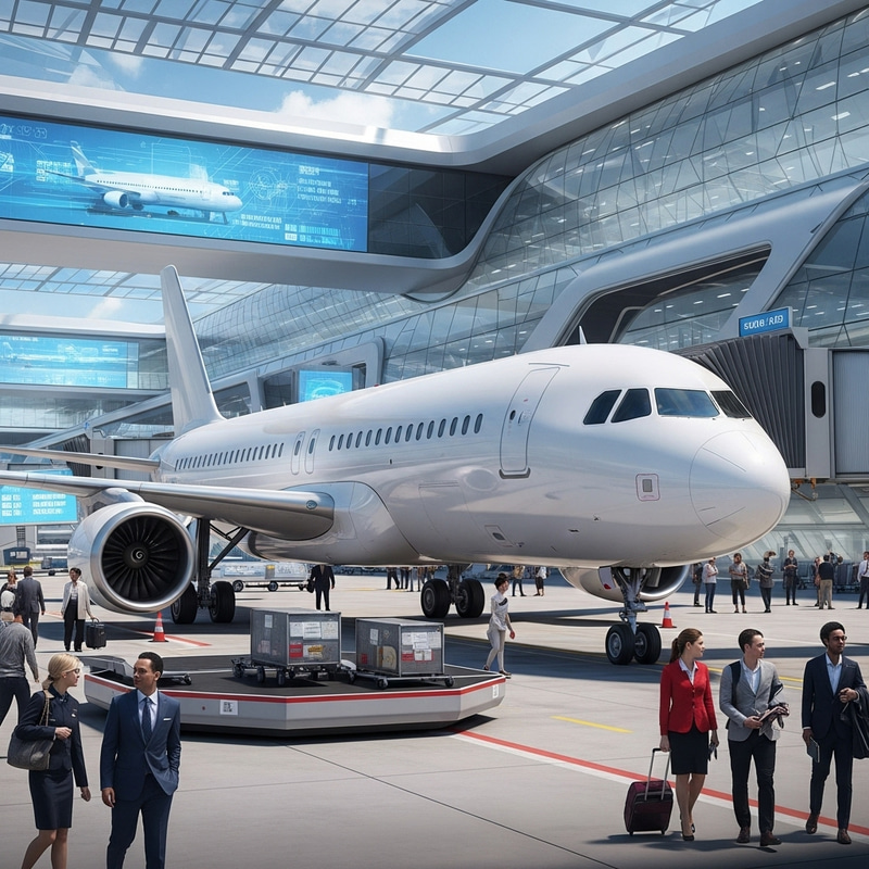 Ultra Modern Airport with Sleek Airplane | Cutting-Edge Design Ultra Modern Airport with Sleek Airplane | Cutting-Edge Design