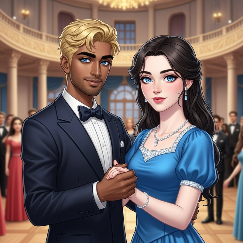 Grand Ballroom Dance: Chic South Asian Gentleman & Elegant Caucasian Lady Grand Ballroom Dance: Chic South Asian Gentleman & Elegant Caucasian Lady