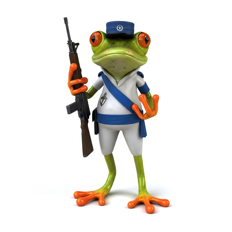 Kermit French Foreign Legionnaire with Famas | Military Frog Costume Kermit French Foreign Legionnaire with Famas | Military Frog Costume