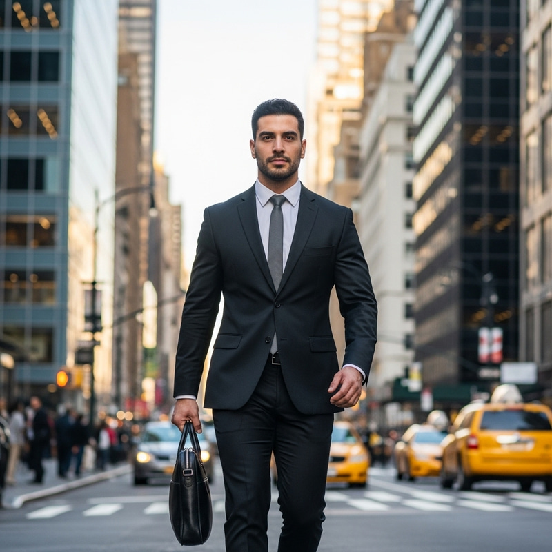Man in Suit Carrying Folder | Professional Business Look