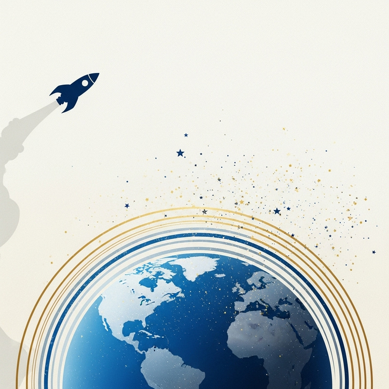 Explore the Universe: Rocket & Globe Design Explore the Universe: Rocket & Globe Design