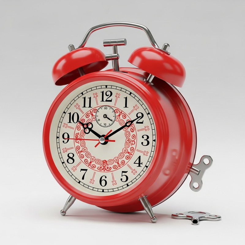 Vintage Red Alarm Clock Design - Antique Style Vintage Red Alarm Clock Design - Antique Style