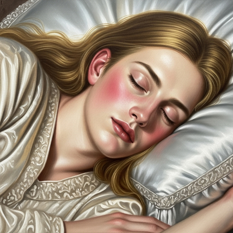 Tranquil Sleeping Beauty | Ethereal Oil Painting