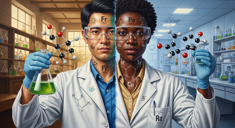 Chemistry Personified: A Unique Oil Painting Chemistry Personified: A Unique Oil Painting