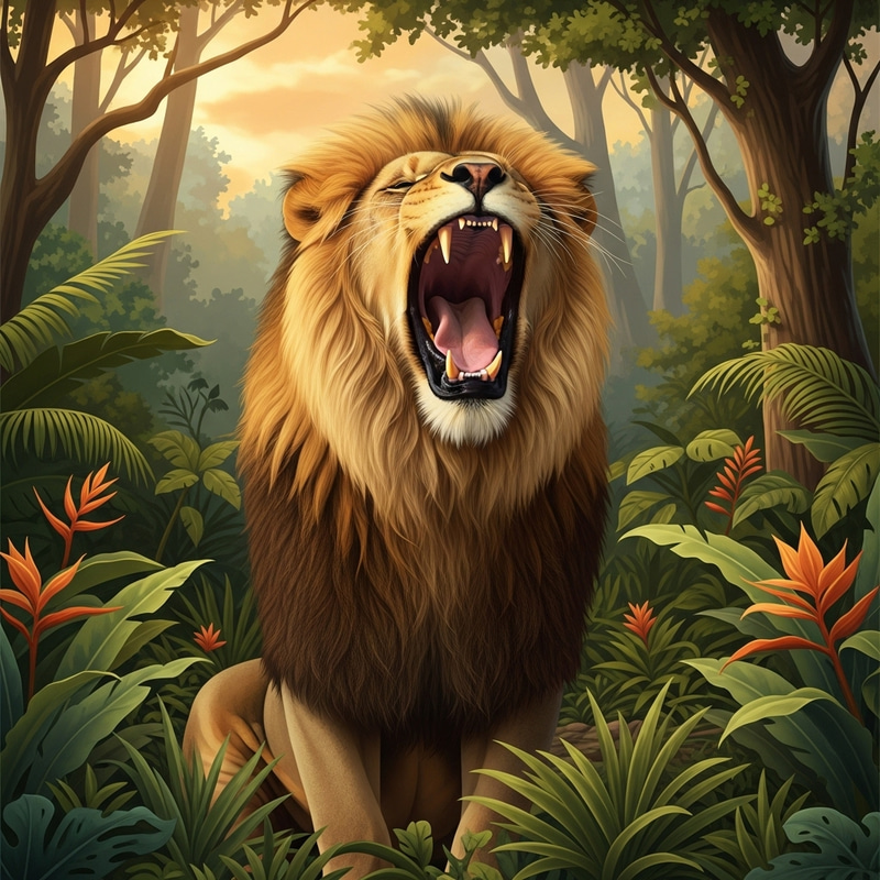 The Lion King Roaring in the Jungle | Majestic Wildlife The Lion King Roaring in the Jungle | Majestic Wildlife