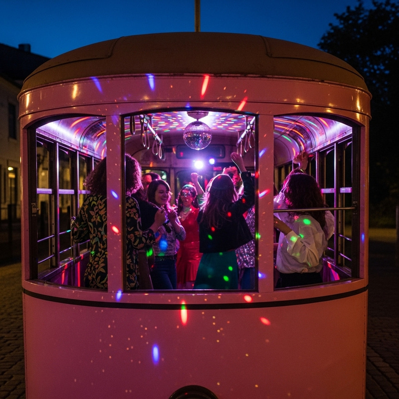 Retro Disco Vibes in Pink Streetcar Retro Disco Vibes in Pink Streetcar