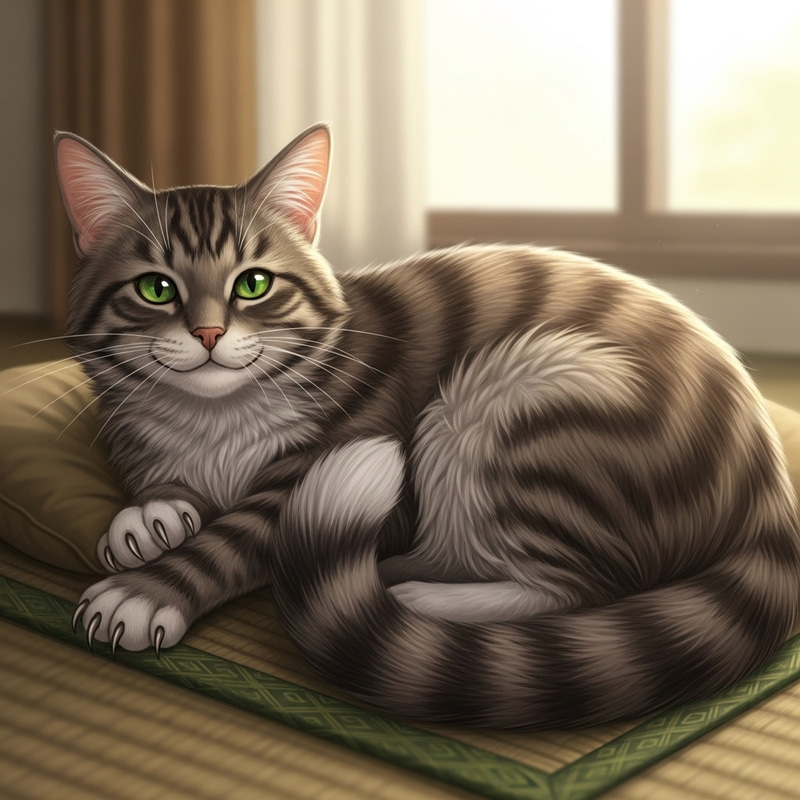 Detailed Representation of a Graceful Domestic Cat