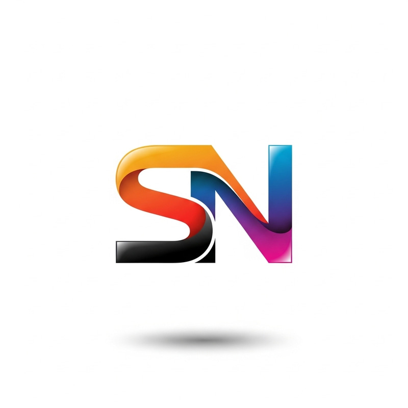 Stylish 2D Logo Design with S and N Letters