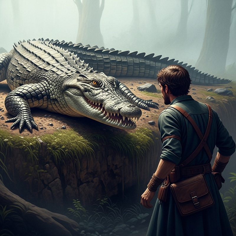 Confronting a Crocodile: Man versus Beast