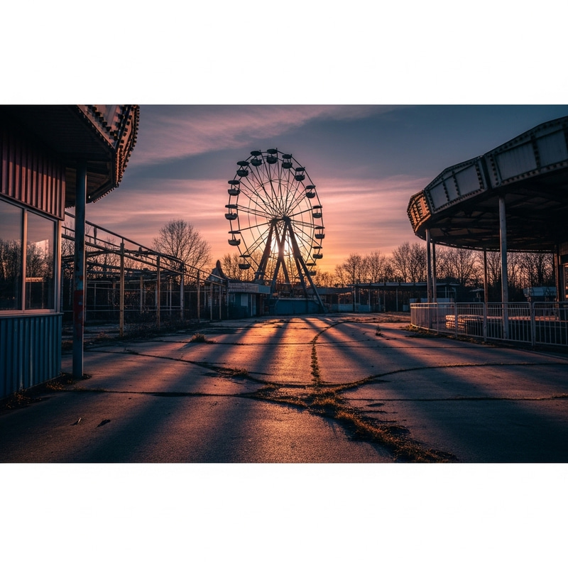 Eerie Abandoned Amusement Park at Dusk | Surreal Fine Art Photography Eerie Abandoned Amusement Park at Dusk | Surreal Fine Art Photography