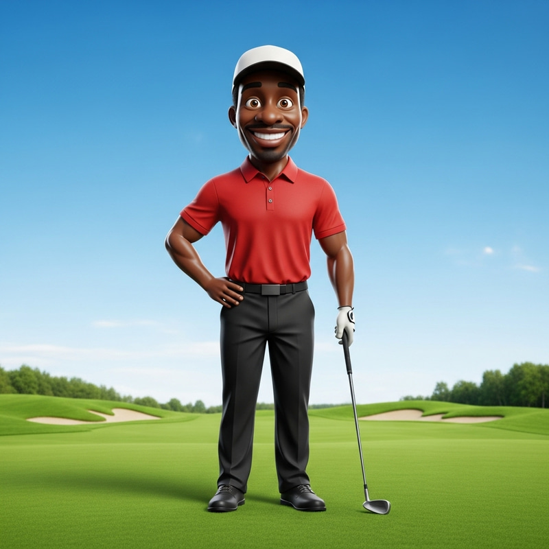 Silly Cartoon of a Golfer: A Playful Tiger Woods Silly Cartoon of a Golfer: A Playful Tiger Woods