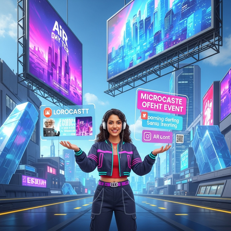 Excited Girl Hosts Virtual Event in Future Metaverse Excited Girl Hosts Virtual Event in Future Metaverse