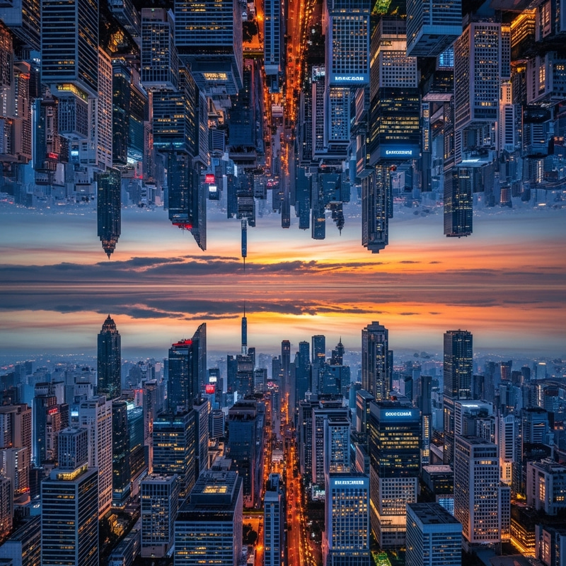 Authentic Upside Nature Art of Financial District Grandeur