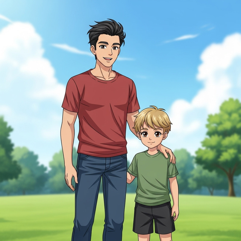 Two Brothers Having Fun in the Park Two Brothers Having Fun in the Park