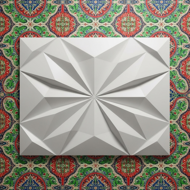 Vibrant Paint Wallpaper with 3D Wall Panel Vibrant Paint Wallpaper with 3D Wall Panel