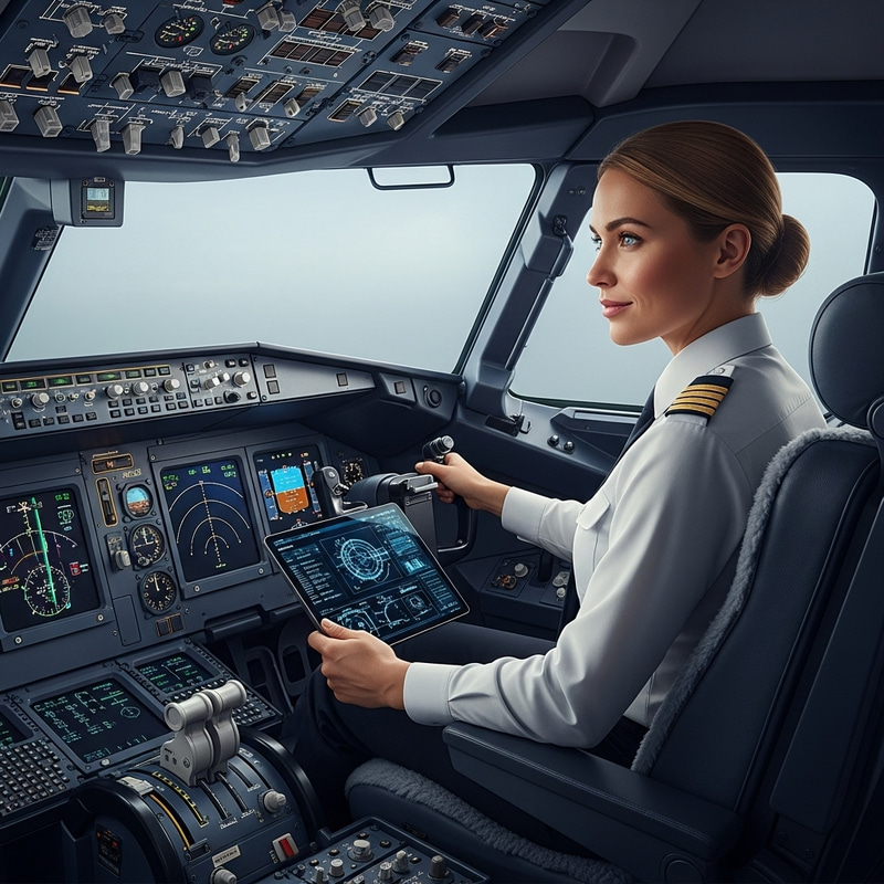 Talented Woman Pilot with Advanced Technology Skills