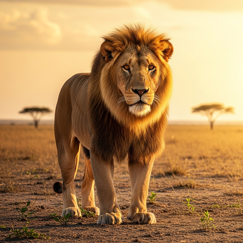 Majestic Lion of Judah in Golden Savannah | Courage and Strength