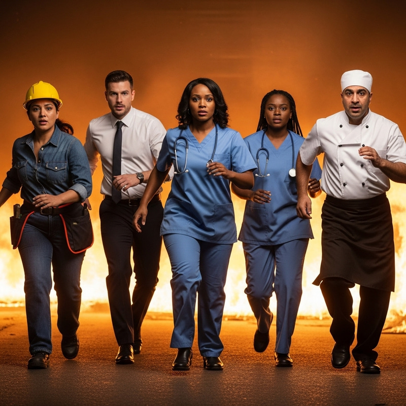 Workers Rush to Safety From Dangerous Fire Workers Rush to Safety From Dangerous Fire