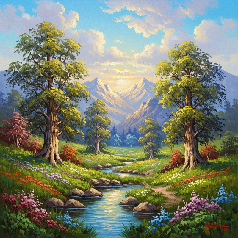 Impressionist Nature Scene: Vibrant Landscapes Impressionist Nature Scene: Vibrant Landscapes