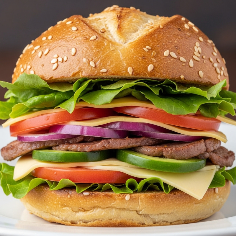 Mouthwatering Sandwich: Close-Up Shot with Vibrant Colors and Textures Mouthwatering Sandwich: Close-Up Shot with Vibrant Colors and Textures