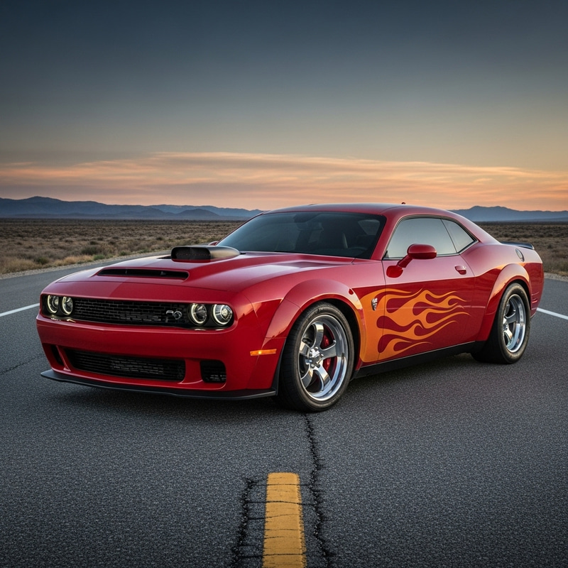 Sleek Hellcat: Iconic Muscle Car Sleek Hellcat: Iconic Muscle Car