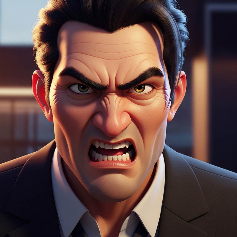 Angry 3D Animation of Pol Pot in Pixar Style Angry 3D Animation of Pol Pot in Pixar Style