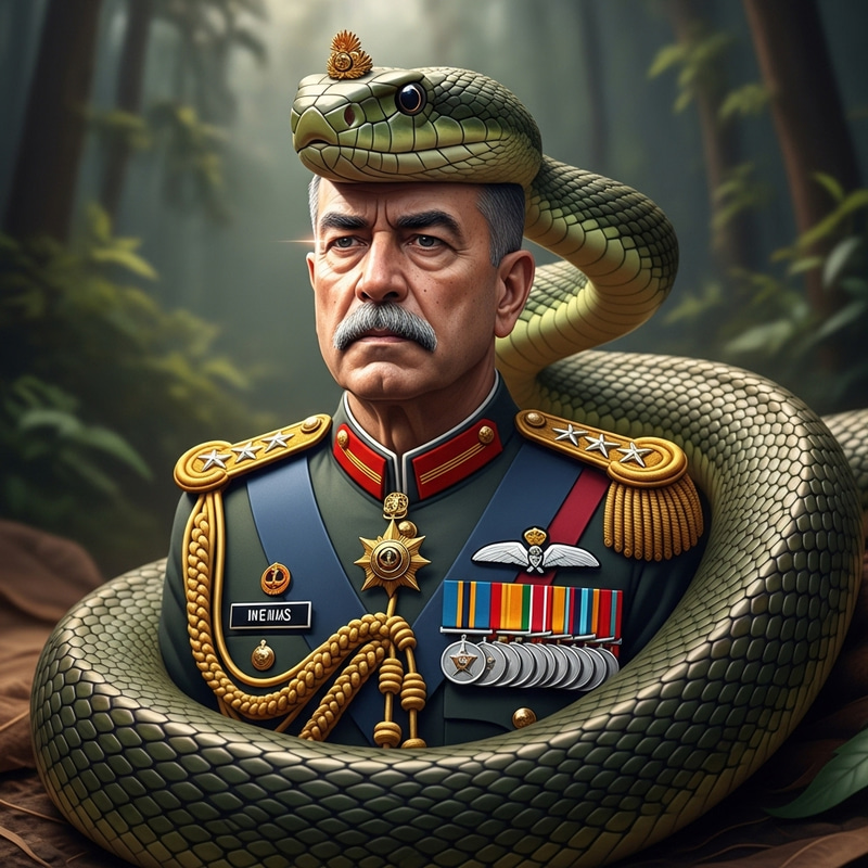 Pakistani Military General Transformed into a Sneaky Snake