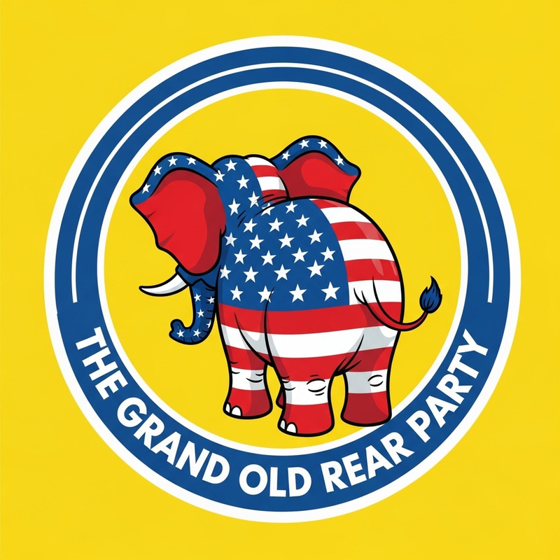 Playful Parody of Republican Elephant Logo