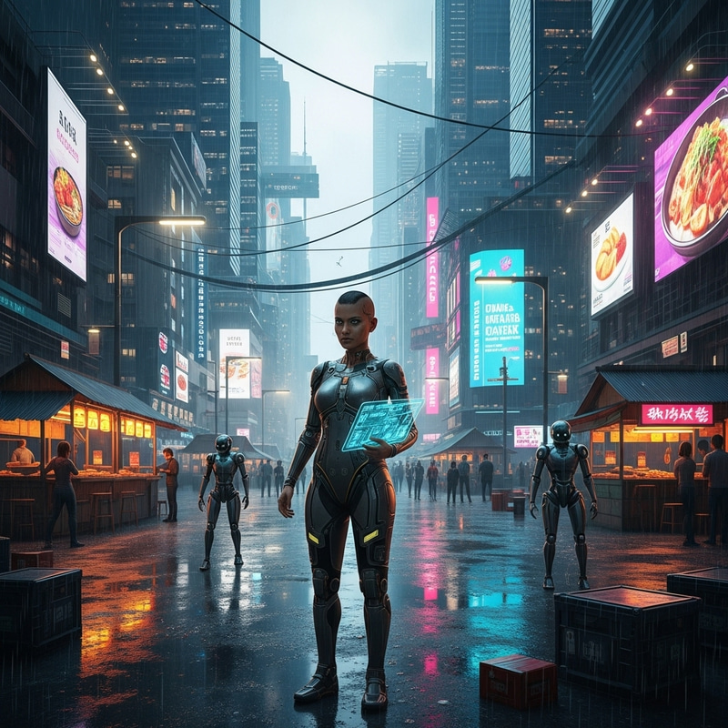 Cyberpunk Surprise: Futuristic South Asian Hacker Cyberpunk Surprise: Futuristic South Asian Hacker