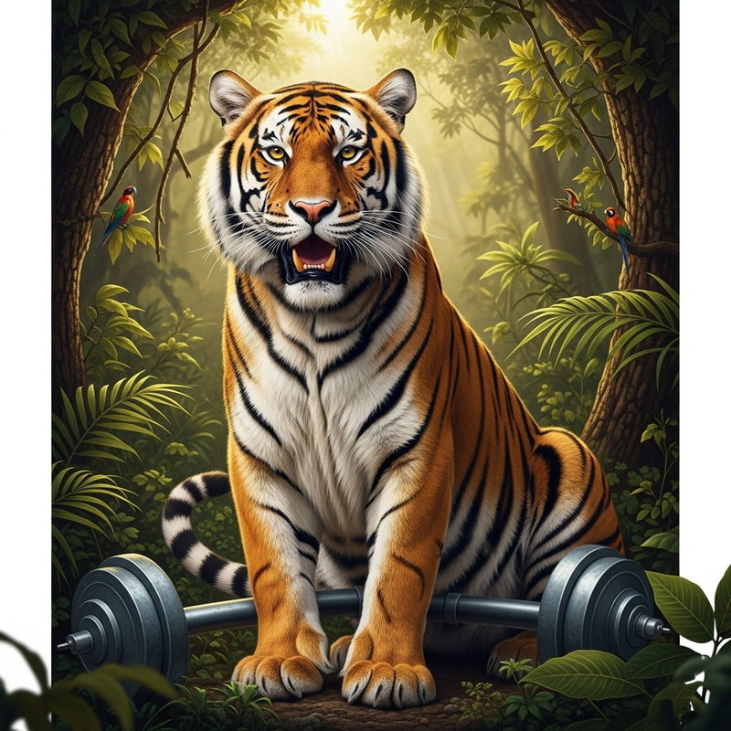 Majestic Tiger in Vibrant Jungle | Wildlife Portrait