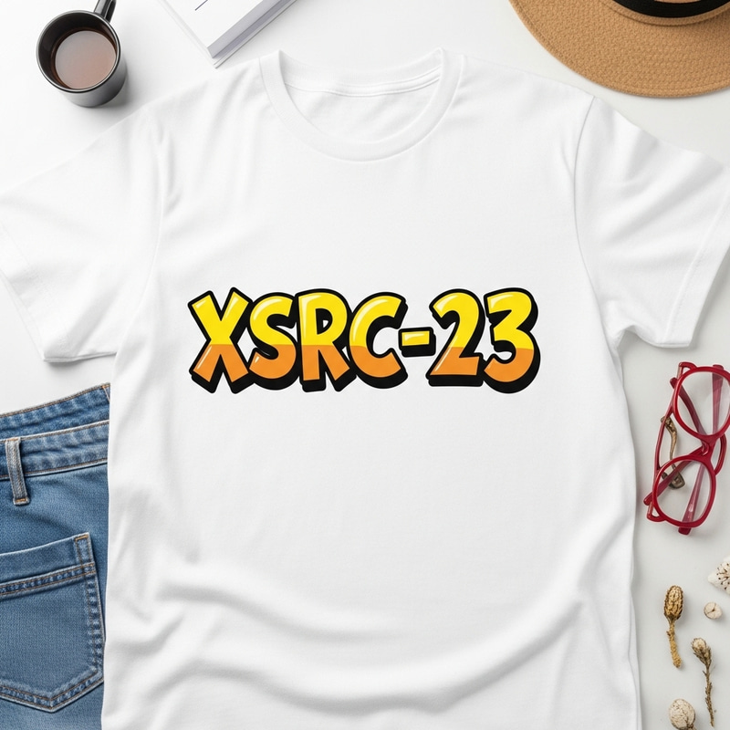 Vibrant Cartoon-Style 'XSRC-23' T-shirt Design