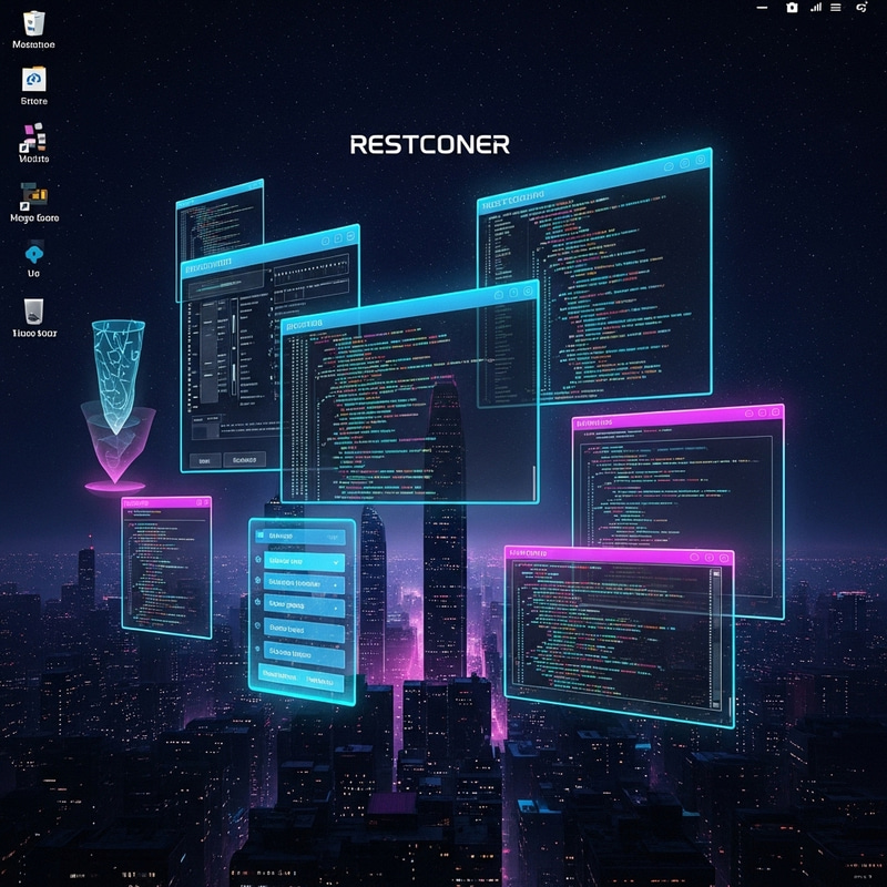 Restconer - Futuristic Cyberpunk Kali Linux Interface Artwork Restconer - Futuristic Cyberpunk Kali Linux Interface Artwork