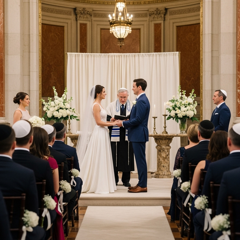 Majestic Wedding Scene at Temple Emanu-El Majestic Wedding Scene at Temple Emanu-El